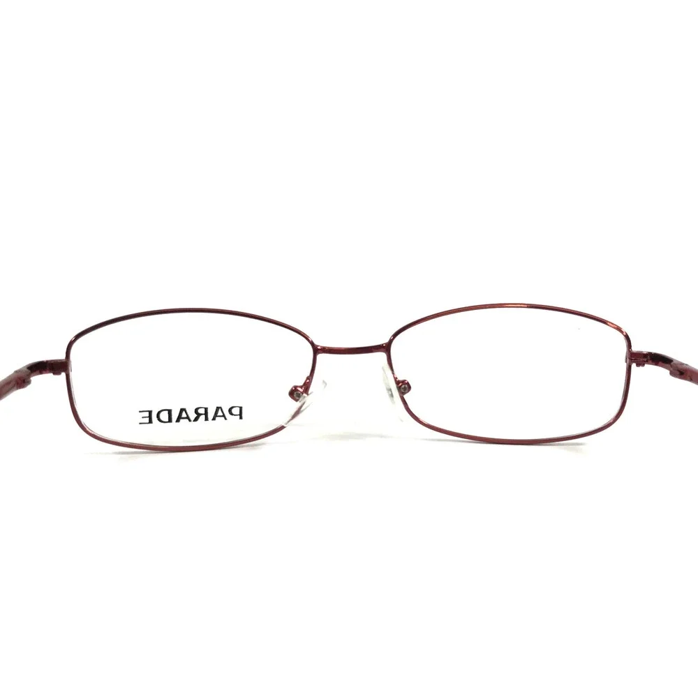 Parade Eyeglasses Frames 1554 WINE Red Rectangle Wire Rim 55-16-135